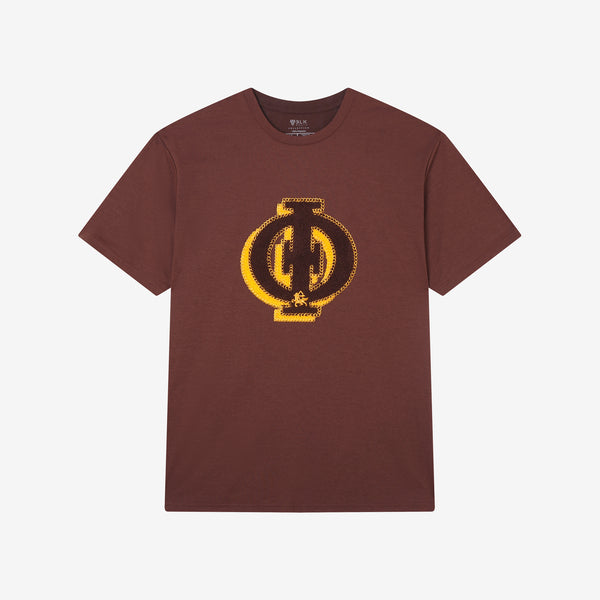 Iota Premium Brown Double Chenille Patch T-Shirt