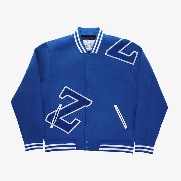 Zeta All Blue Cotton Varsity Jacket 2.0