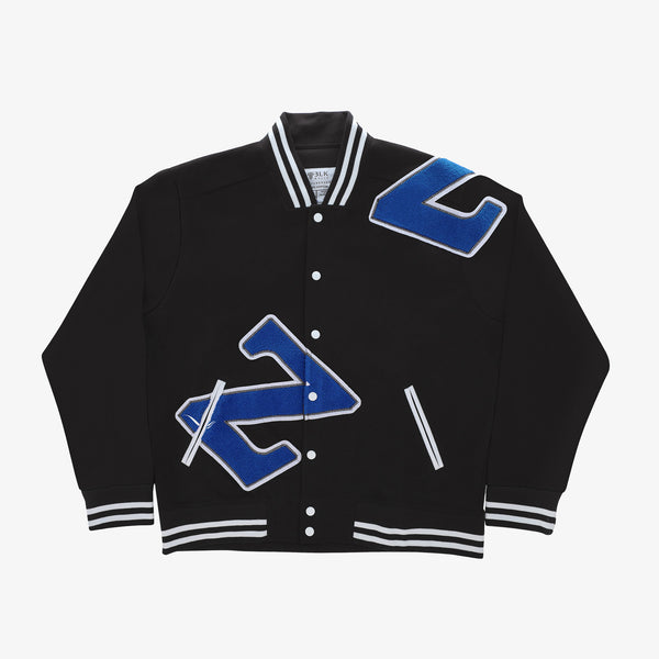 Zeta All Black Cotton Varsity Jacket 2.0