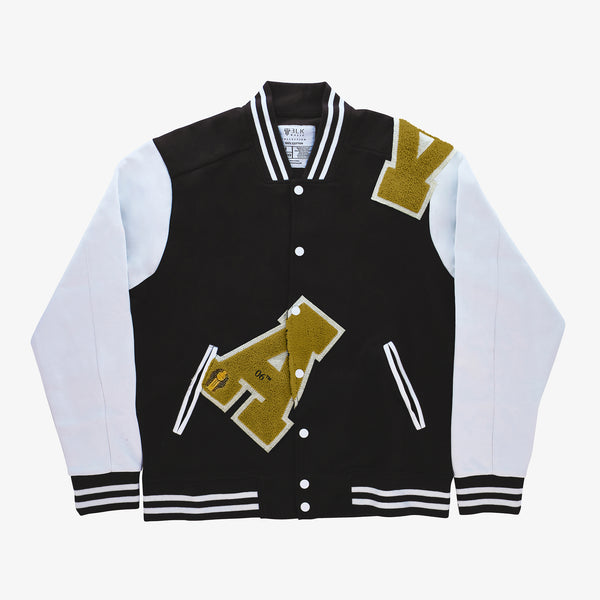 Alpha Black & White Cotton Varsity Jacket 2.0