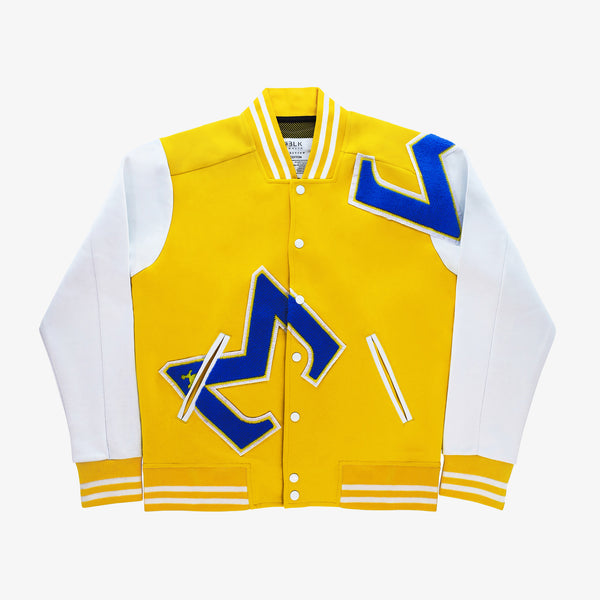 SGRho Yellow Gold & White Cotton Varsity Jacket 2.0