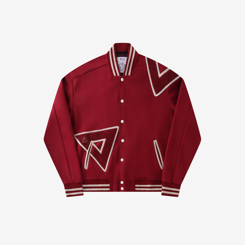 Delta All Crimson Cotton Varsity Jacket 2.0