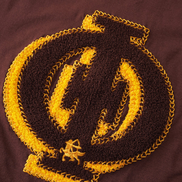 Iota Premium Brown Double Chenille Patch T-Shirt