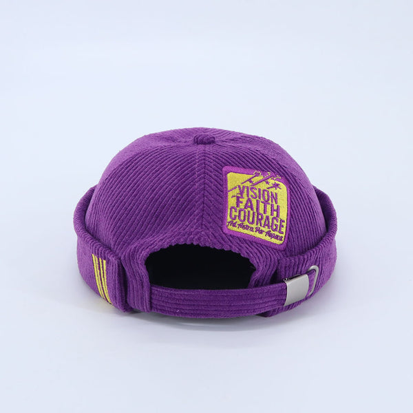 Purple Brimless Corduroy Hat