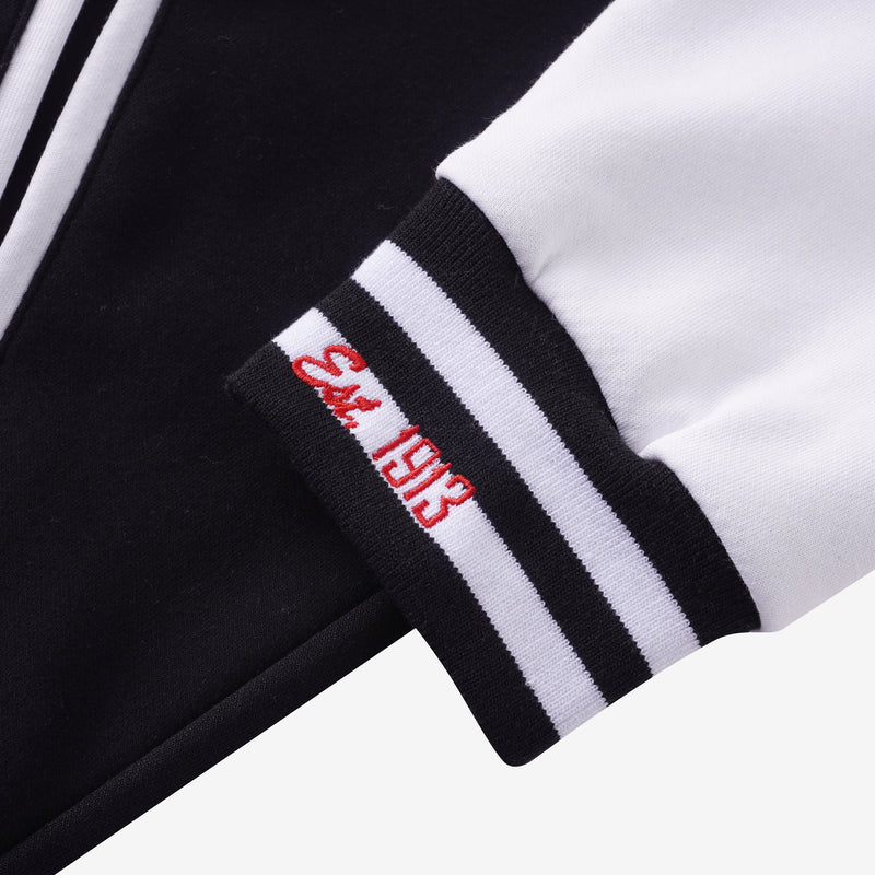 Delta Black & White Cotton Varsity Jacket 2.0