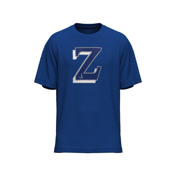 Zeta Premium Blue Double Chenille Patch T-Shirt