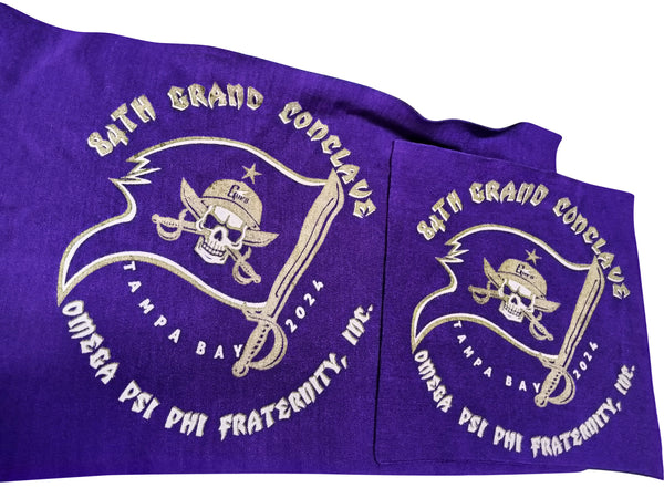 Commemorative 84th Grand Conclave Tampa Bay Pirate Logo Face Towel