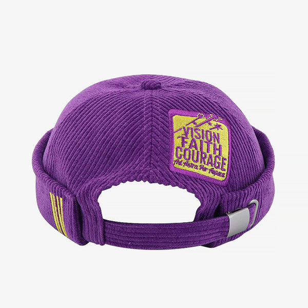 Premium Purple Corduroy Brimless Hat