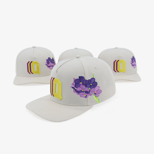 Cream African Violet Q Shadow SnapBack