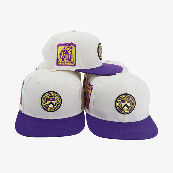 Cream Omega Psi Phi Ivy League Patch SnapBack