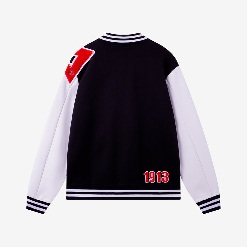 Delta Black & White Cotton Varsity Jacket 2.0