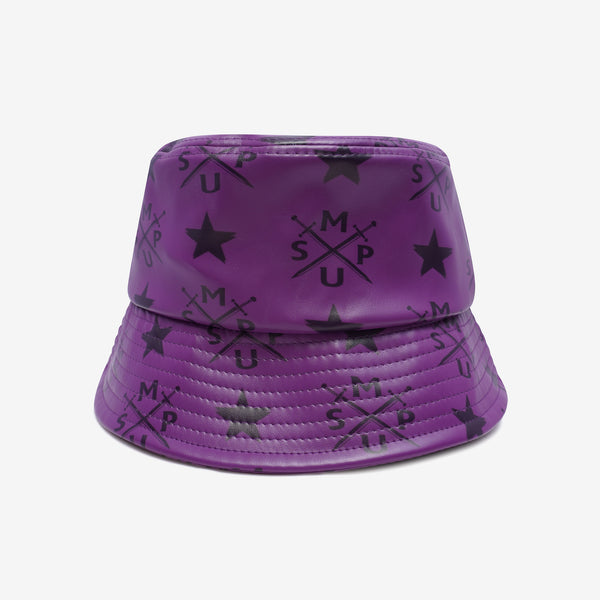 Vegan Leather Monogram Bucket Hat